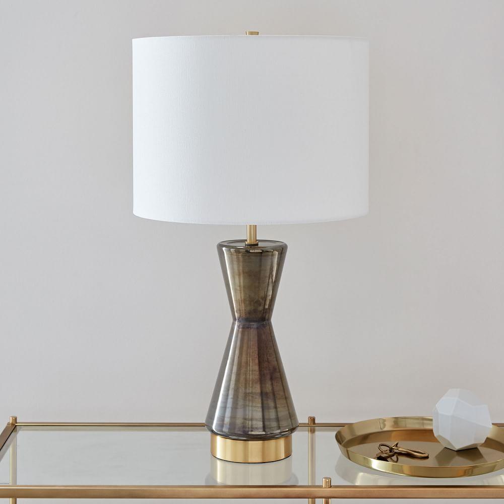 【west elm】Metalized Glass USB Table Lamp